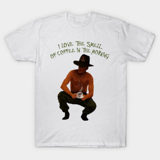 I love the smell of coffee in the Morning (dark text) T-Shirt