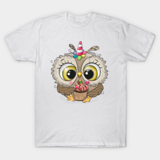 Cute owl with cupcake T-Shirt