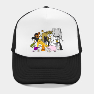 Group of Cute Animals say Drugs Are Bad Hat