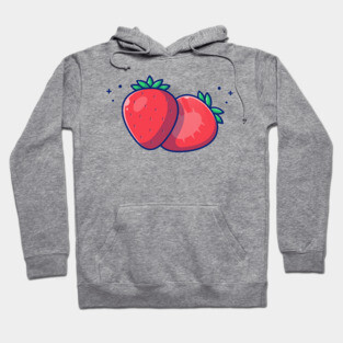 Strawberry And Slices Of Strawberry Cartoon Hoodie