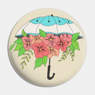 Umbrella of Flowers Pin