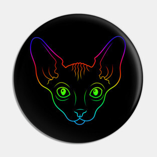 Rainbow sphynx cat Pin