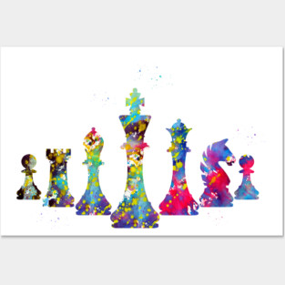 Chess pieces Posters and Art