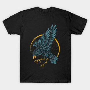 Raven hand drawn vintage T-Shirt