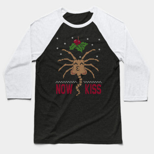 NOW KISS - Ugly Christmas Sweater Baseball T-Shirt