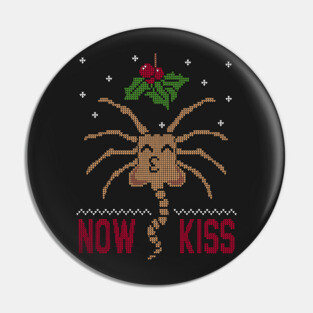NOW KISS - Ugly Christmas Sweater Pin