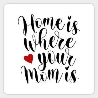 Home Is Where Your Mom Is Mother's Day Inspirational Quote Sticker