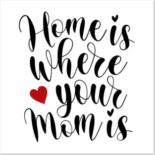 Home Is Where Your Mom Is Mother's Day Inspirational Quote Posters and Art
