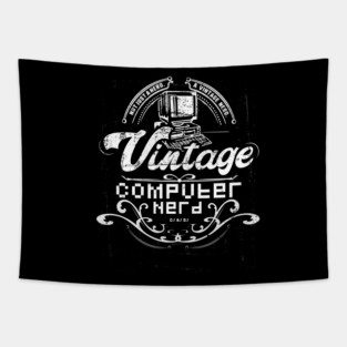 Vintage Computer Nerd Funny Geeky Tapestry