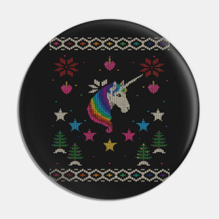Ugly Unicorn Christmas Sweater Pin