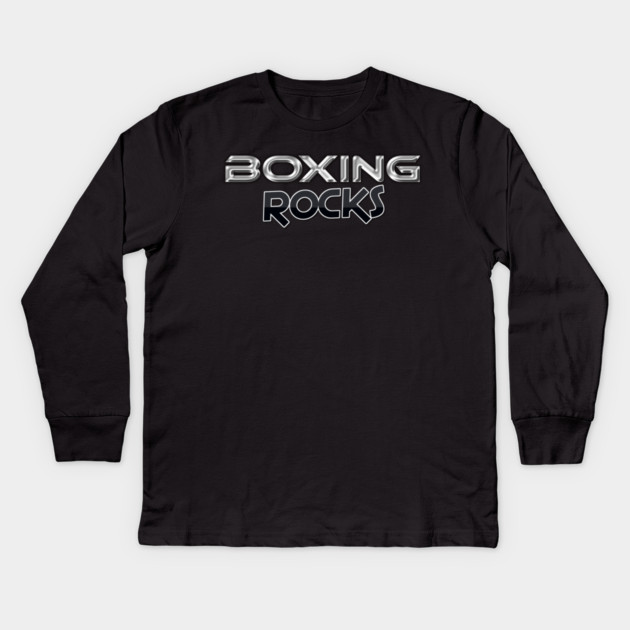 Boxing Rocks Boxing Fans T Shirt Kids Long Sleeve T-Shirt by JumpRopeaDope