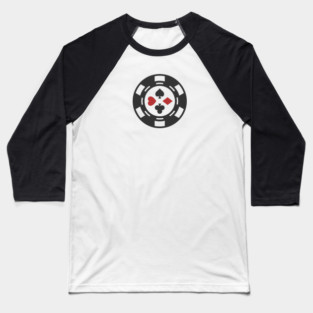 Four Suit Poker Chip Baseball T-Shirt