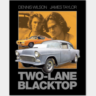 Two Lane Blacktop T-Shirt - Cult Car Movie Fan Art T-Shirt Posters and Art