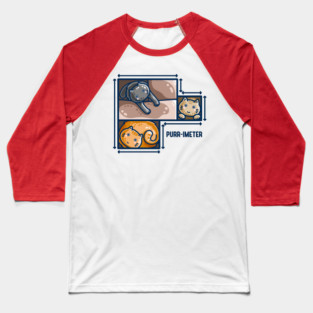 Purr-imeter Maths Cat Pun Baseball T-Shirt