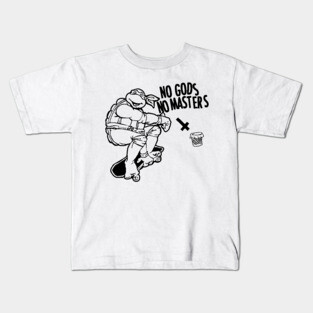 No Gods No Masters ninja turtle Kids T-Shirt