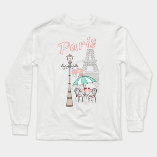 French Cafe Long Sleeve T-Shirt