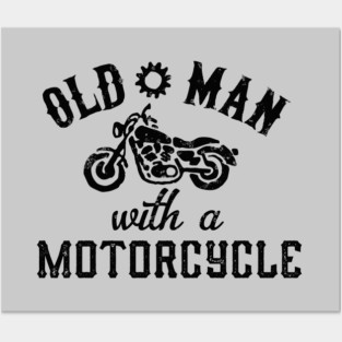 Old Man With a Motorcycle Posters and Art