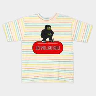 Squatting Pepe Red Pill and Chill Kids T-Shirt