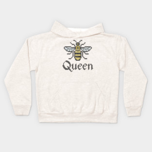 Queen Bee Cross Stitch Kids Hoodie
