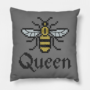Queen Bee Cross Stitch Pillow