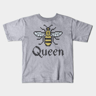Queen Bee Cross Stitch Kids T-Shirt