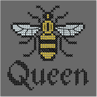 Queen Bee Cross Stitch Posters and Art