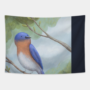 Bluebird on Branch Tapestry