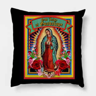 Guadalupe Virgin Mary Milagro Holy Card Pillow