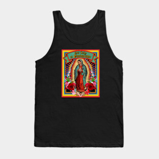 Guadalupe Virgin Mary Milagro Holy Card Tank Top