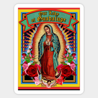 Guadalupe Virgin Mary Milagro Holy Card Sticker