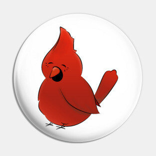Cardinal Chibi Bird Pin