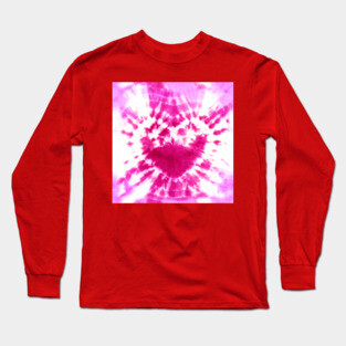 Tie-Dye Pink Heart Long Sleeve T-Shirt