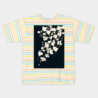 blossom in black background Kids T-Shirt