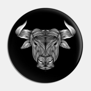 bull silhouette Pin