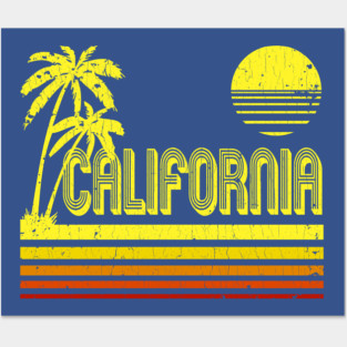Vintage California (distressed look) Posters and Art