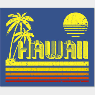 Vintage Hawaii (distressed look) Posters and Art