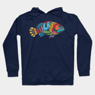 Colorful Grouper Fish Hoodie