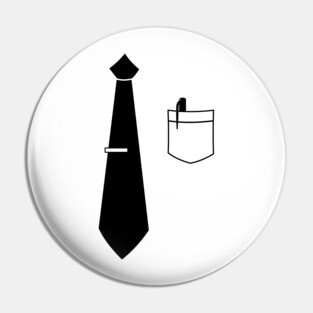 Nerdy Neck Tie Halloween Costume T-Shirt Pin