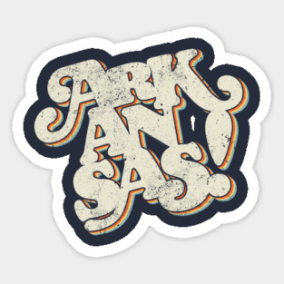 Arkansas Retro Type Sticker
