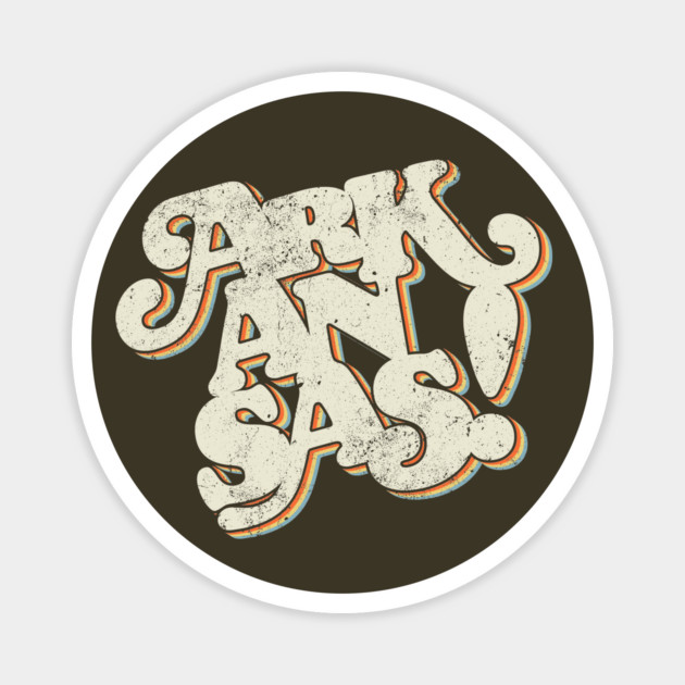 Arkansas Retro Type Magnet by rt-shirts