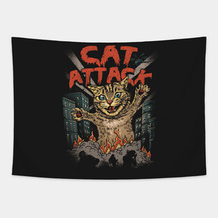 Cat Attack Tapestry