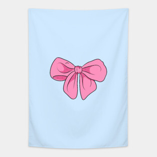 Pink Bow Ribbon Tapestry