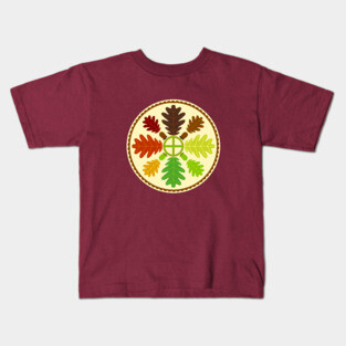 Mighty Oak Folk Art Hex Sign Kids T-Shirt