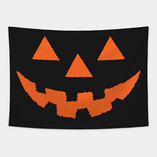 Jack O' Lantern Pumpkin Face ORANGE Halloween Costume TShirt Tapestry