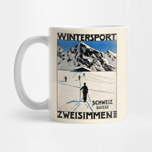 Swiss Skiing Poster Mug