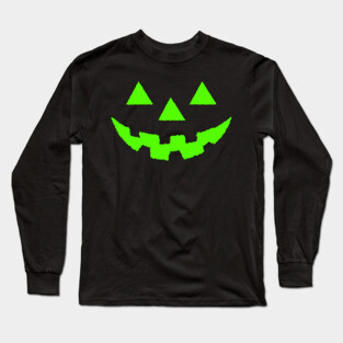 Jack O' Lantern GLOW EFFECT Pumpkin Halloween Costume Tshirt Long Sleeve T-Shirt