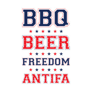 BBQ BEER FREEDOM ANTIFA T-Shirt