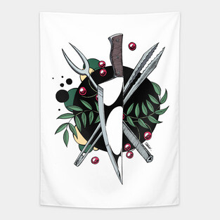 Chef Crest Logo - Tattoo Style Tapestry