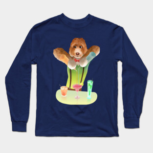 Master Bartender Dog - Cocktail Party Art Long Sleeve T-Shirt