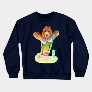 Master Bartender Dog - Cocktail Party Art Crewneck Sweatshirt